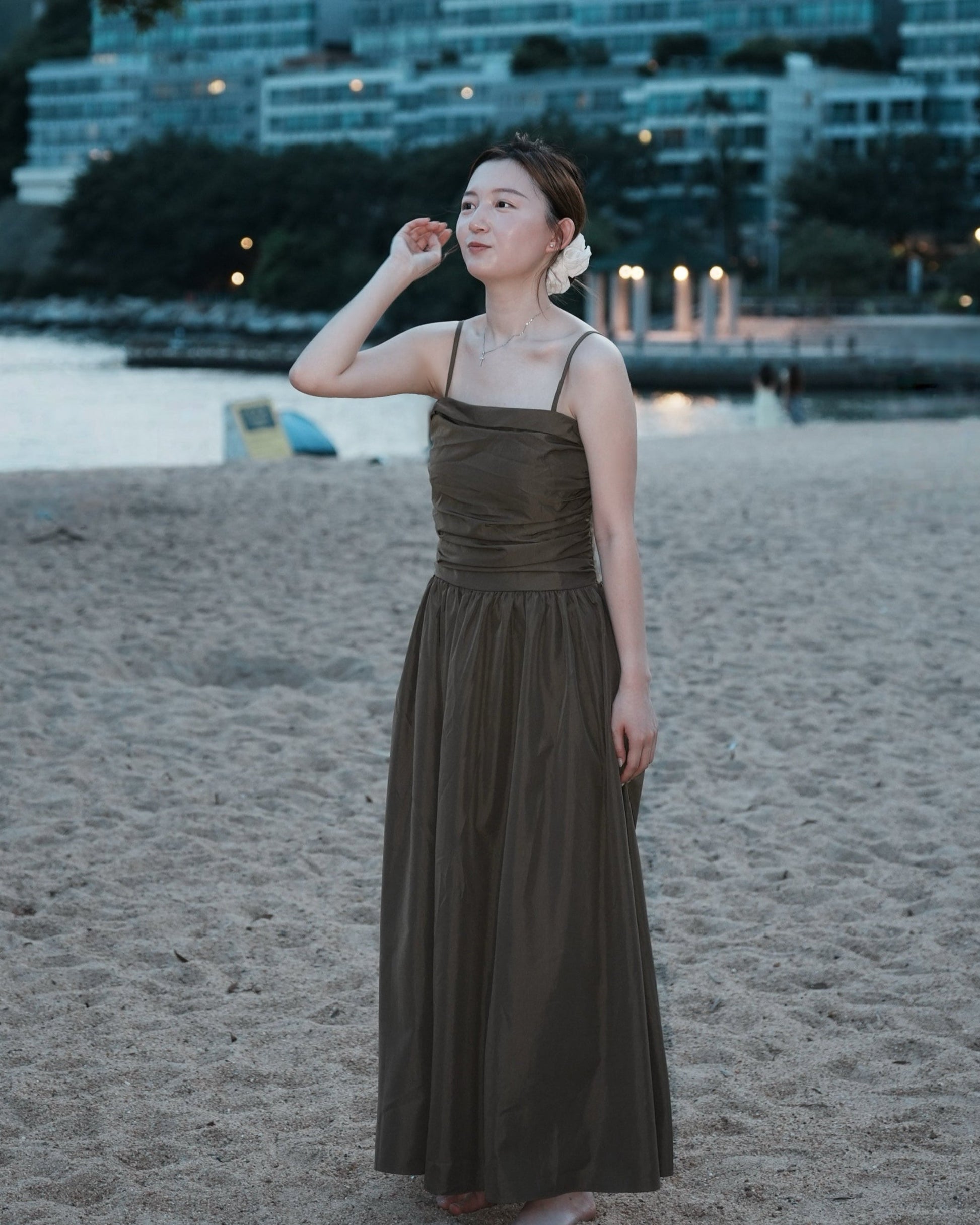[Élite Collection] Serene Coast ruched maxi dress
