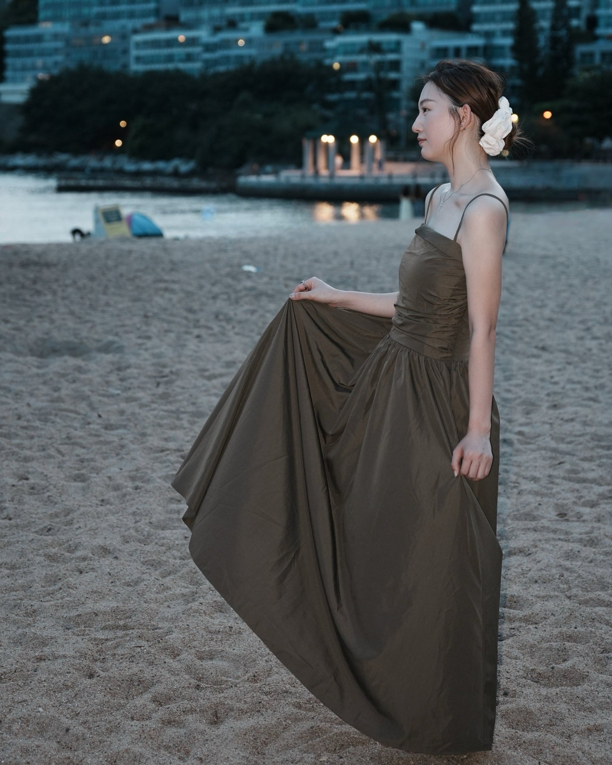 [Élite Collection] Serene Coast ruched maxi dress